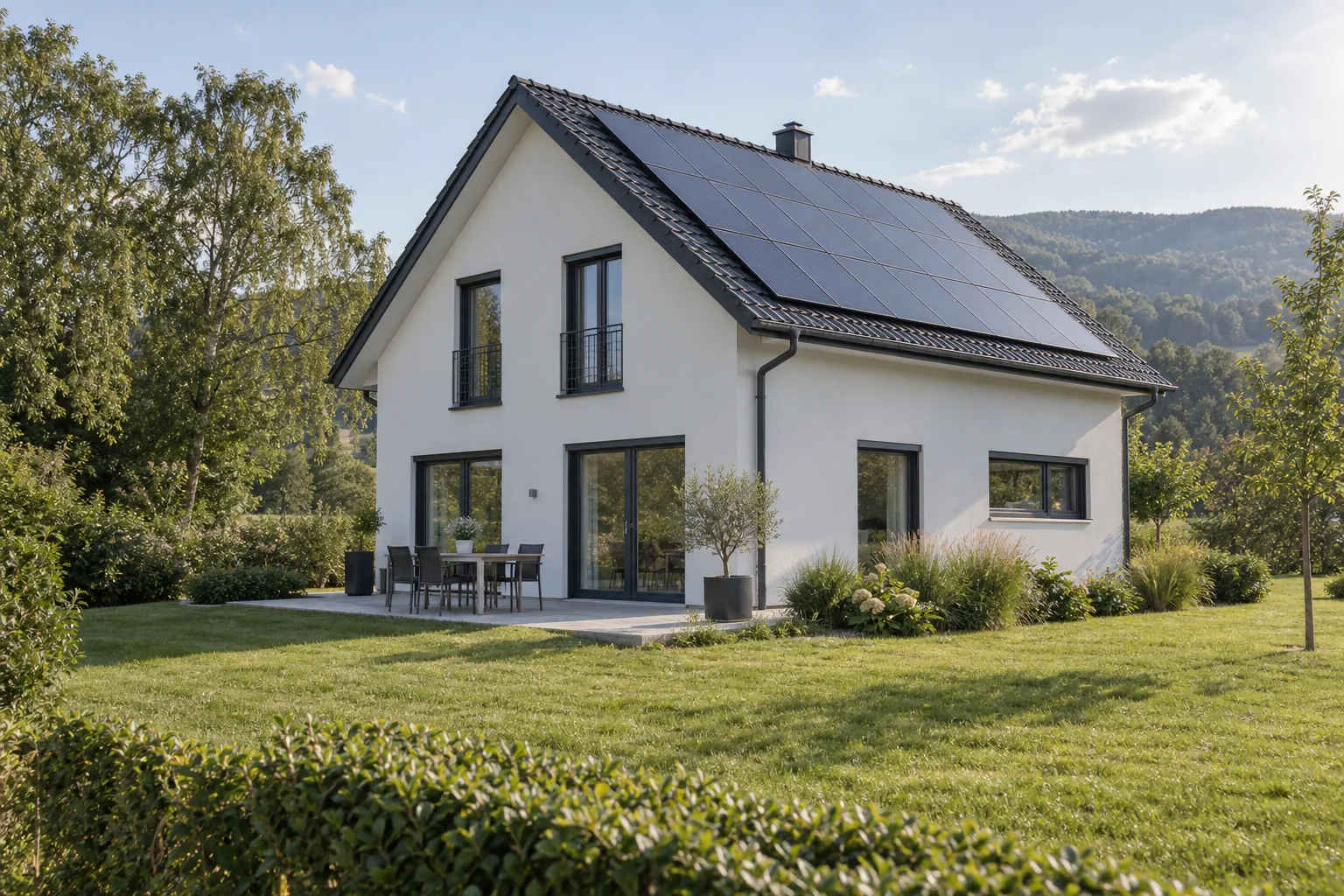 Photovoltaik auf einem Einfamilienhaus, Wien Umgebung